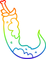 rainbow gradient line drawing of a cartoon red hot chilli pepper png