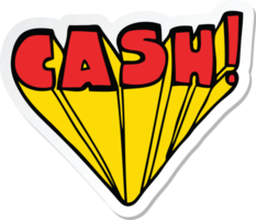 sticker of a cartoon word cash png