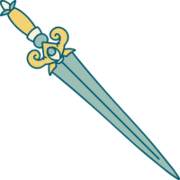 iconic tattoo style image of a dagger png