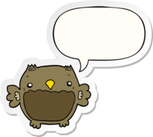 cartoon owl with speech bubble sticker png