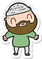 sticker of a cartoon bearded man png