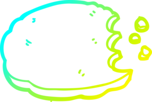 cold gradient line drawing of a cartoon cookie png