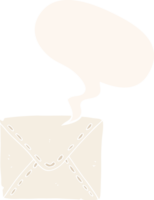 desenho animado carta com discurso bolha dentro retro estilo png