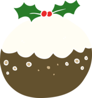 flat color style cartoon christmas pudding png