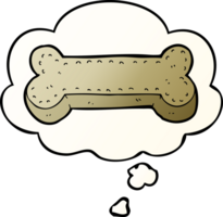 tekenfilm hond biscuit met gedachte bubbel in glad helling stijl png