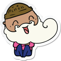 sticker of a happy bearded man png