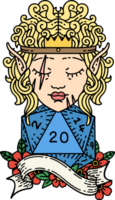 personagem bárbaro elfo estilo tatuagem retrô com rolo natural de vinte dados png