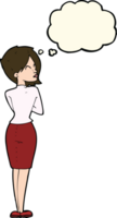 cartoon businesswoman ignoring with thought bubble png