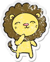 nödställda klistermärke av ett tecknat lejon png