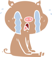 crying pig flat color style cartoon png