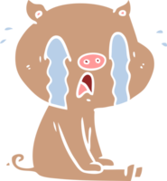 weinendes schwein im flachen farbstil cartoon png