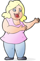 cartoon happy fat woman png