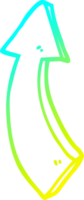 cold gradient line drawing of a cartoon pointing arrow png