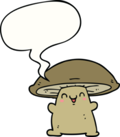 dessin animé champignon personnage avec discours bulle png