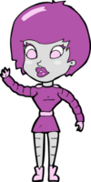 cartoon robot woman waving png