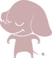 flat color style cartoon smiling elephant png