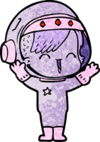 Cartoon lachendes Astronautenmädchen png