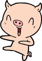 Cartoon-Schwein tanzt png