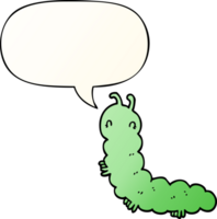 desenho animado lagarta com discurso bolha dentro suave gradiente estilo png