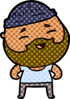 homme barbu heureux de dessin animé png