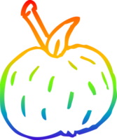 rainbow gradient line drawing of a cartoon tomato png