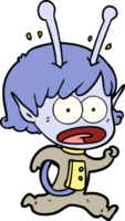 cartoon shocked alien girl png