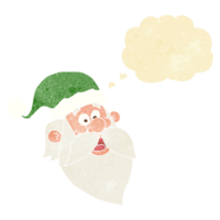 cartoon jolly santa claus face with thought bubble png