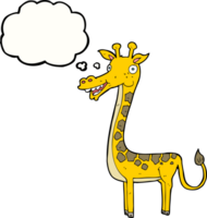 cartone animato giraffa con pensato bolla png