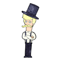 cartoon man wearing top hat png