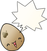 cartoon egg with speech bubble in smooth gradient style png