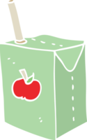 caja de jugo de manzana de dibujos animados de estilo de color plano png