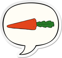 cartoon carrot with speech bubble sticker png