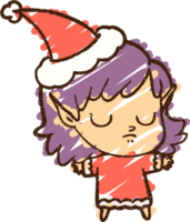 kerst elf krijt tekening png