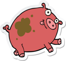 sticker of a cartoon pig png