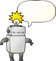 cartone animato robot con discorso bolla nel liscio pendenza stile png
