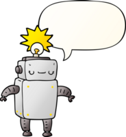 cartoon robot with speech bubble in smooth gradient style png