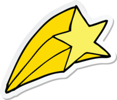 sticker of a cartoon shooting star png