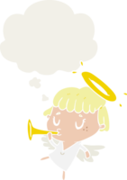 dibujos animados ángel con pensamiento burbuja en retro estilo png