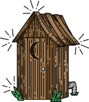 illustration of a traditional tattoo style outdoor toilet png