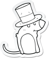 sticker of a cartoon rat wearing christmas hat png