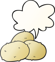 cartoon potatoes with speech bubble in smooth gradient style png