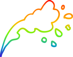 regenboog helling lijn tekening van een tekenfilm water plons png