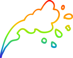 rainbow gradient line drawing of a cartoon water splash png