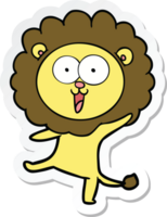 sticker of a happy cartoon lion png