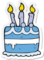 sticker of a cartoon birthday cake png