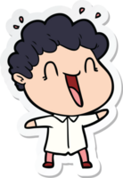 sticker of a cartoon happy man png