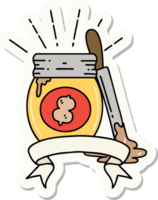 sticker of a tattoo style peanut butter png