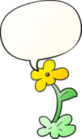 desenho animado flor com discurso bolha dentro suave gradiente estilo png