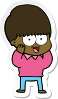 sticker of a happy cartoon boy png