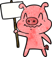 cochon de dessin animé nerveux png